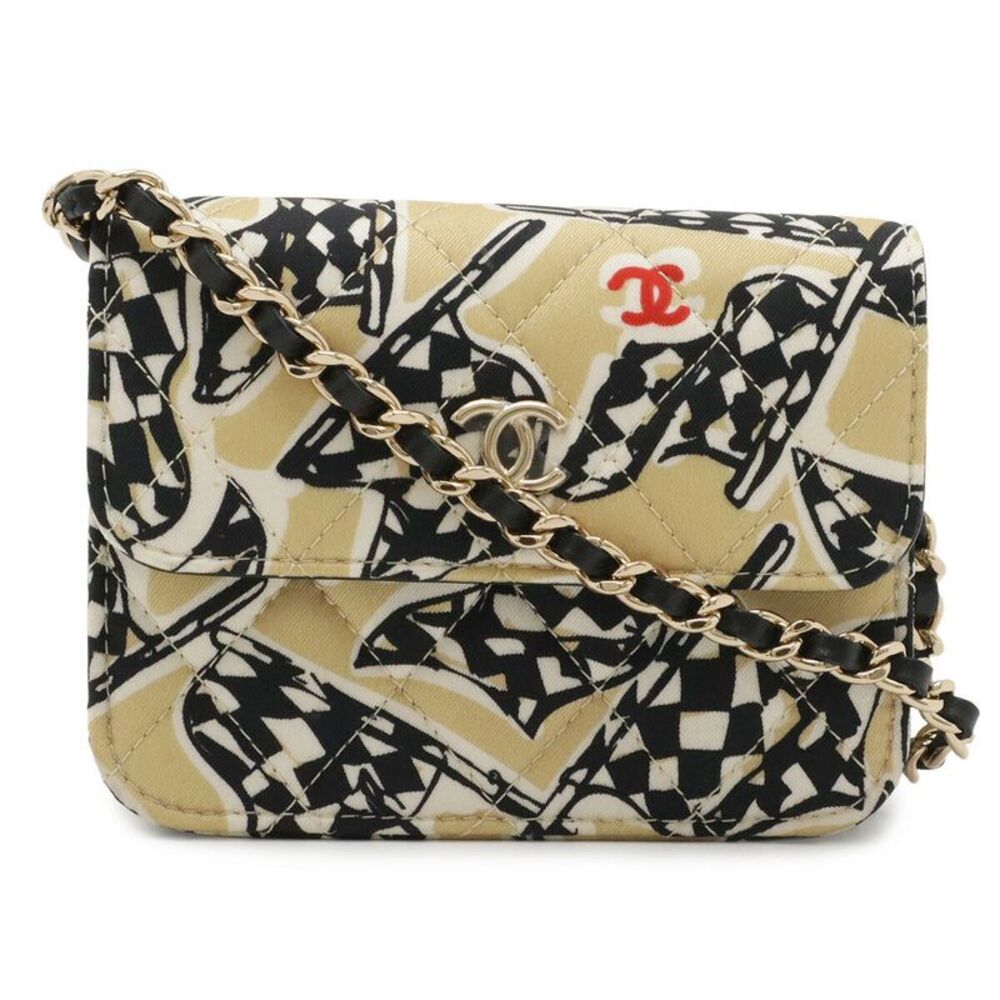 Chanel Mini Matelassé Canvas Chain Shoulder Bag